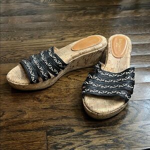 Eric Javits Women's New York Squish Open Toe Wedge Cork Sandals - 8.5